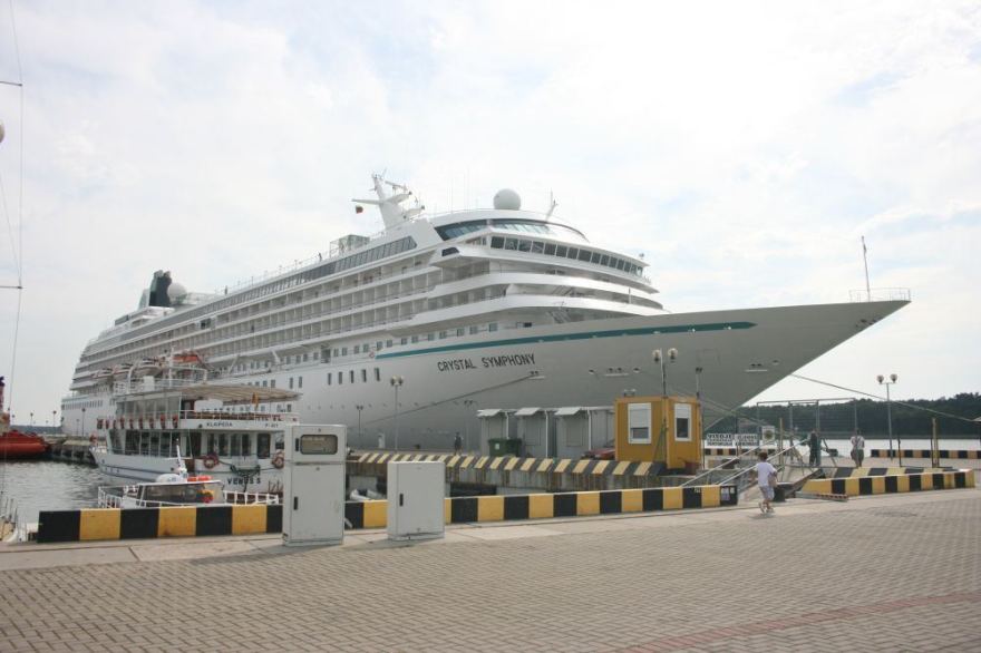 Круизное судно „Crystal Symphony“ в Клайпеде.